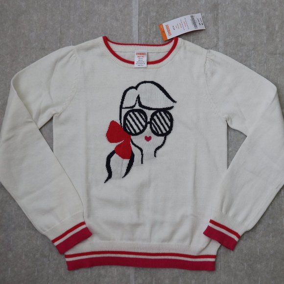 Gymboree White Cotton Sweater Pullover Girl M New - Picture 1 of 2